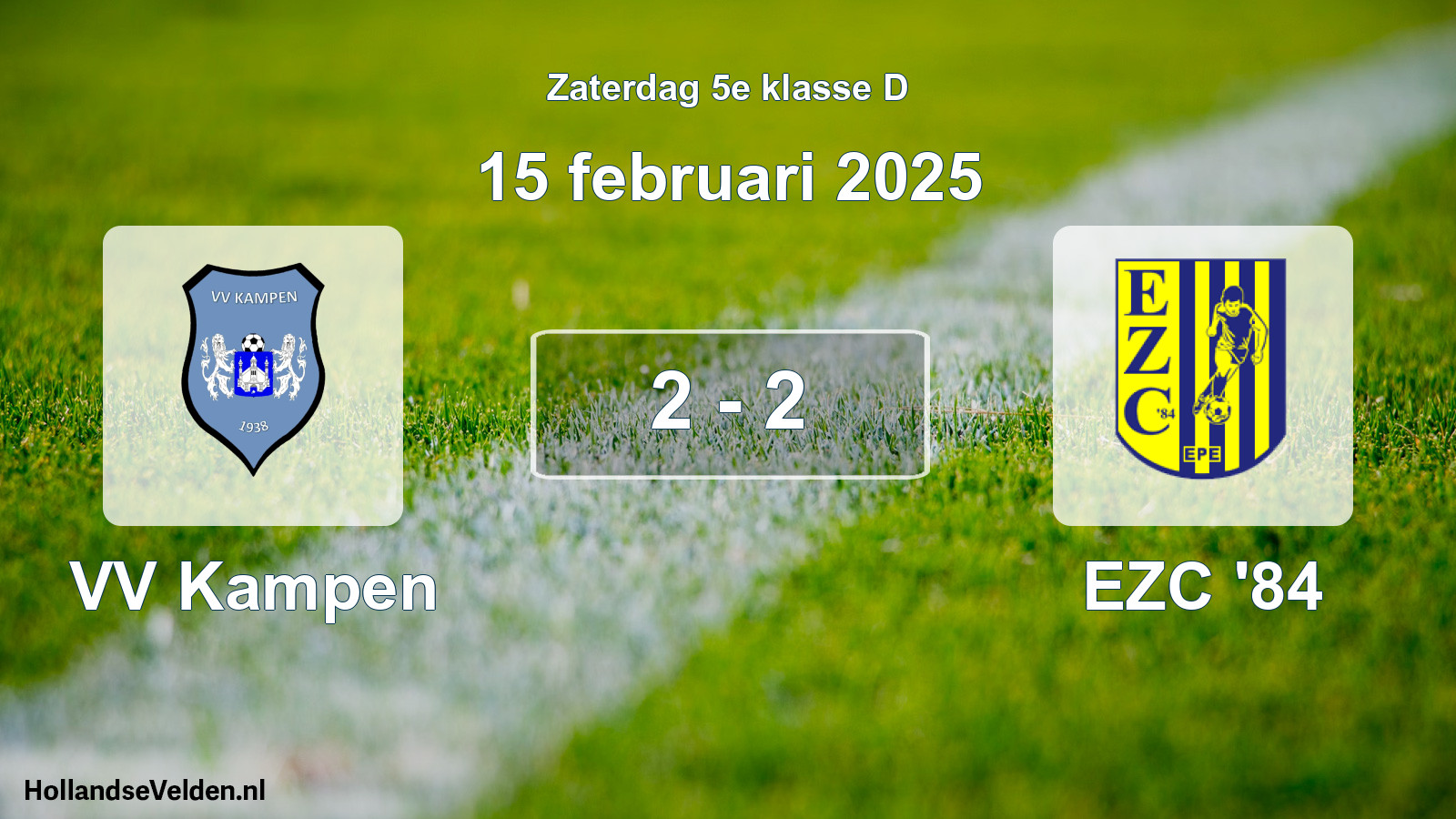 Gespeelde wedstrijd: VV Kampen - EZC '84 2 - 2 (15 februari 2025)