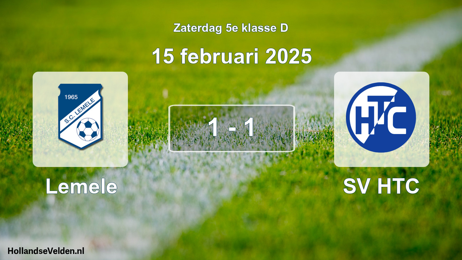 Gespeelde wedstrijd: Lemele - SV HTC 1 - 1 (15 februari 2025)