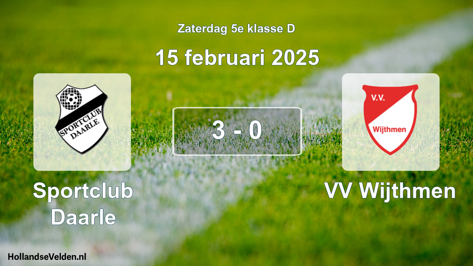 Gespeelde wedstrijd: Sportclub Daarle - VV Wijthmen 3 - 0 (15 februari 2025)
