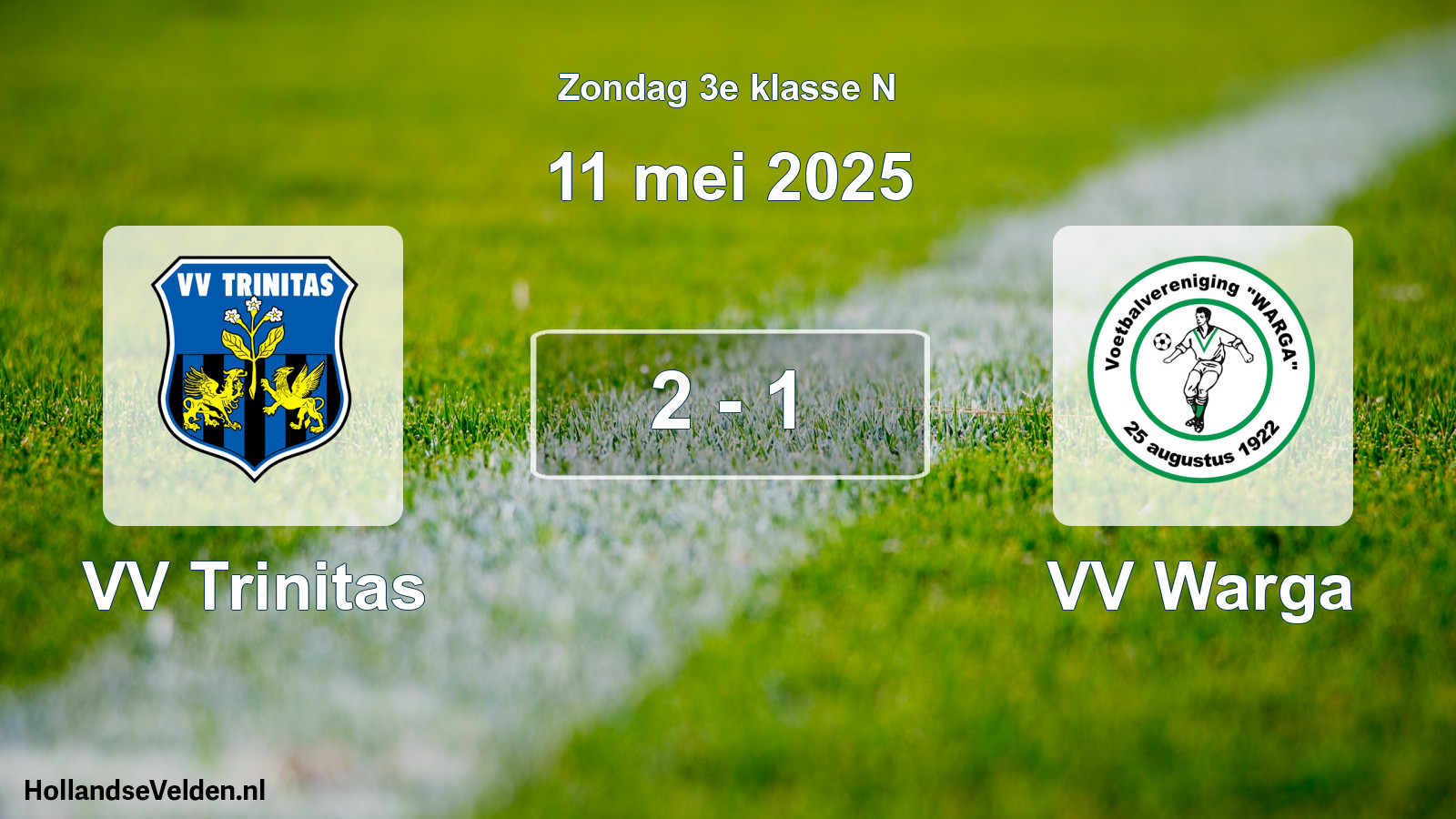 Gespeelde wedstrijd: VV Trinitas - VV Warga 2 - 1 (11 mei 2025)