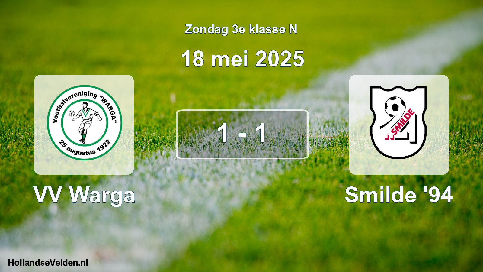 Gespeelde wedstrijd: VV Warga - Smilde '94 1 - 1 (18 mei 2025)