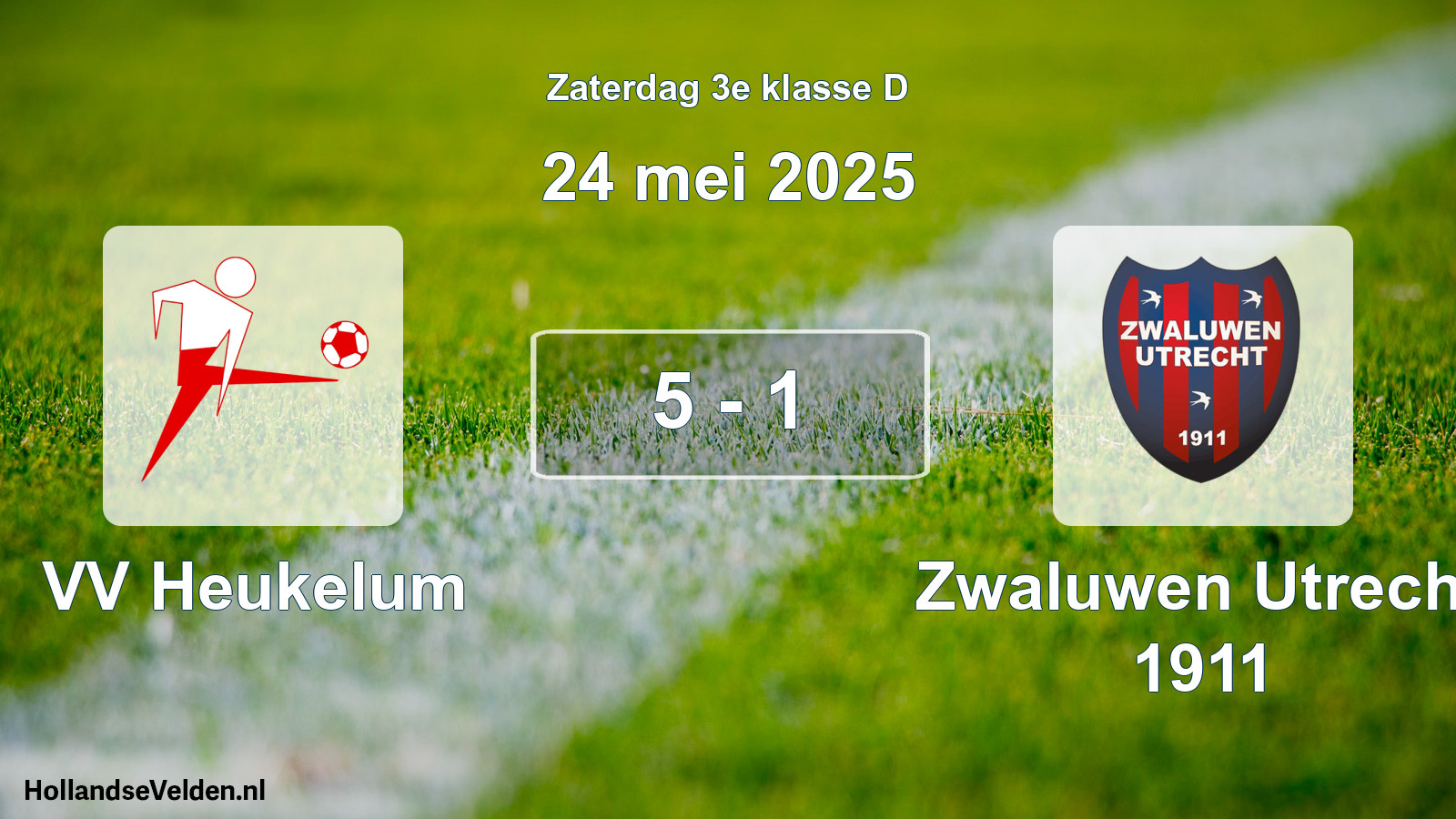 Gespeelde wedstrijd: VV Heukelum - Zwaluwen Utrecht 1911 5 - 1 (24 mei 2025)