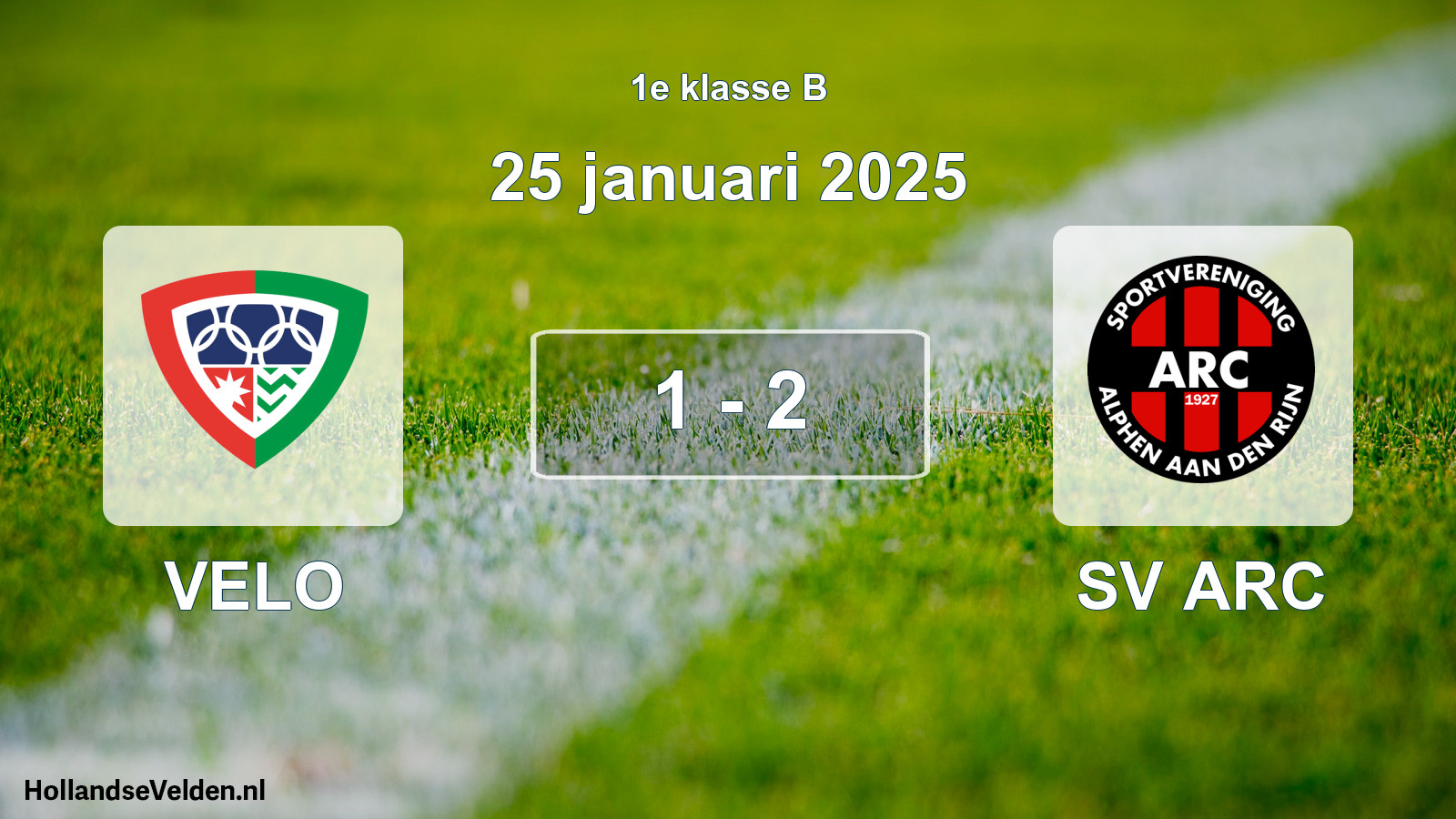 Gespeelde wedstrijd: VELO - SV ARC 1 - 2 (25 januari 2025)