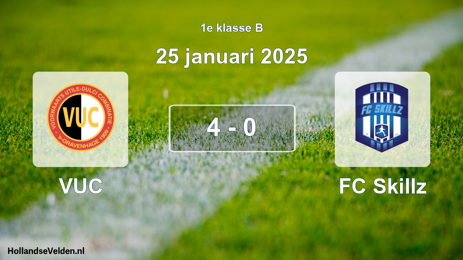 Gespeelde wedstrijd: VUC - FC Skillz 4 - 0 (25 januari 2025)