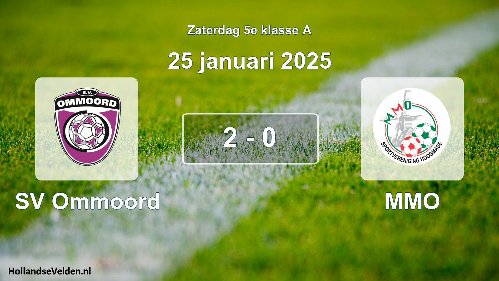 Gespeelde wedstrijd: SV Ommoord - MMO 2 - 0 (25 januari 2025)