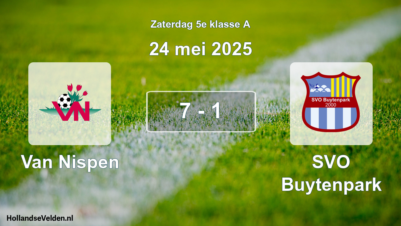 Gespeelde wedstrijd: Van Nispen - SVO Buytenpark 7 - 1 (24 mei 2025)
