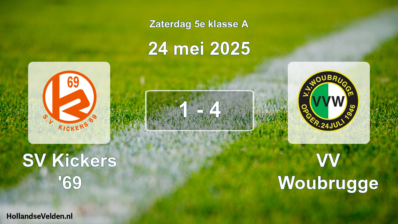 Gespeelde wedstrijd: SV Kickers '69 - VV Woubrugge 1 - 4 (24 mei 2025)
