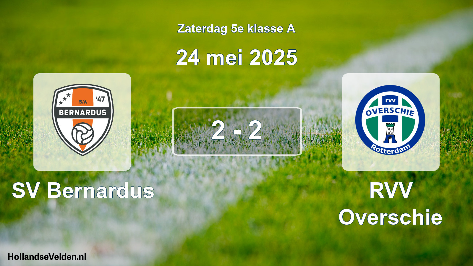 Gespeelde wedstrijd: SV Bernardus - RVV Overschie 2 - 2 (24 mei 2025)