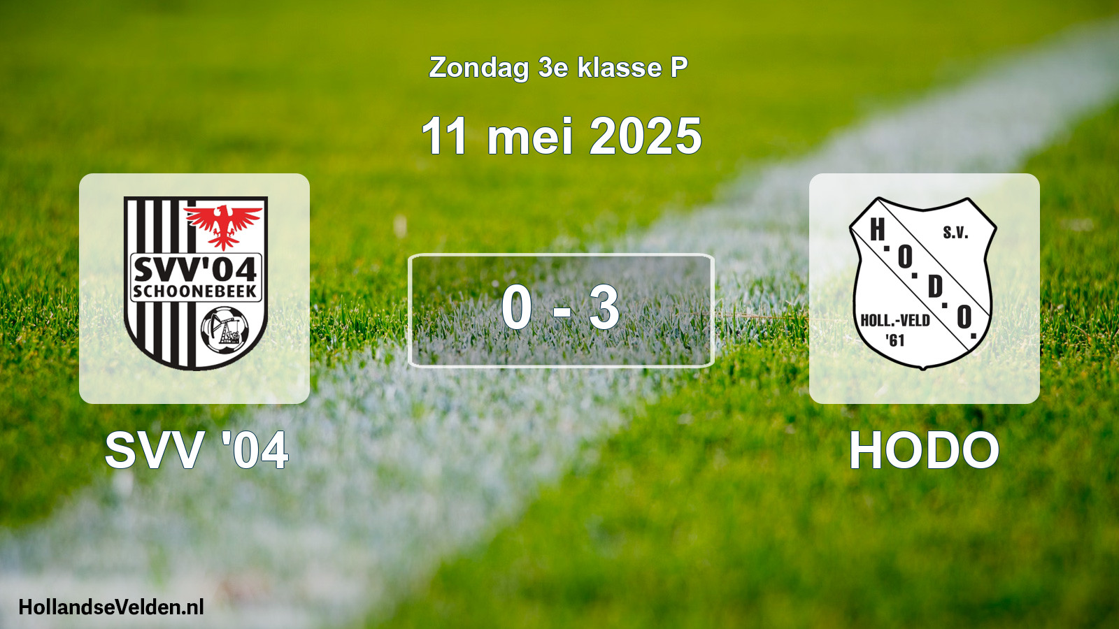 Gespeelde wedstrijd: SVV '04 - HODO 0 - 3 (11 mei 2025)