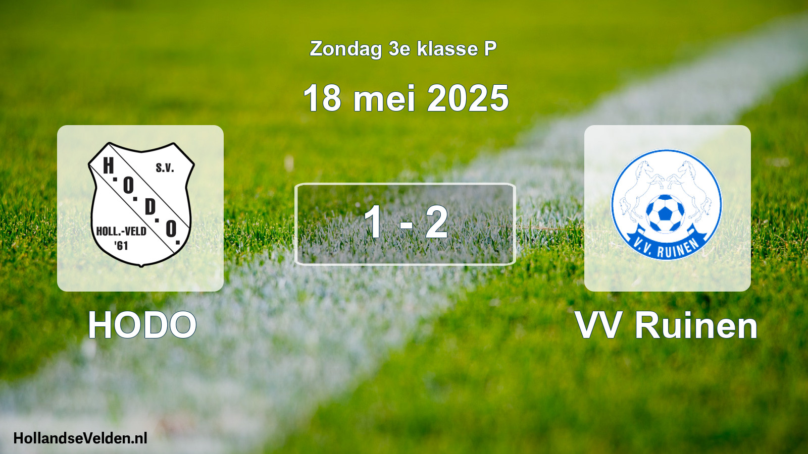 Gespeelde wedstrijd: HODO - VV Ruinen 1 - 2 (18 mei 2025)