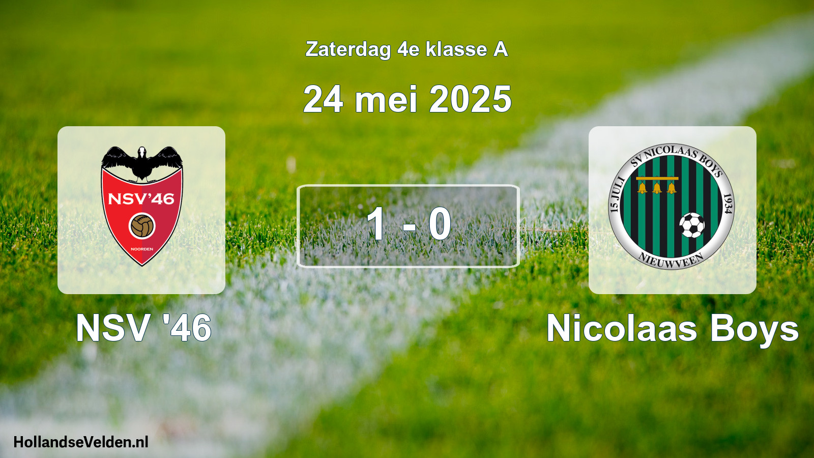 Gespeelde wedstrijd: NSV '46 - Nicolaas Boys 1 - 0 (24 mei 2025)
