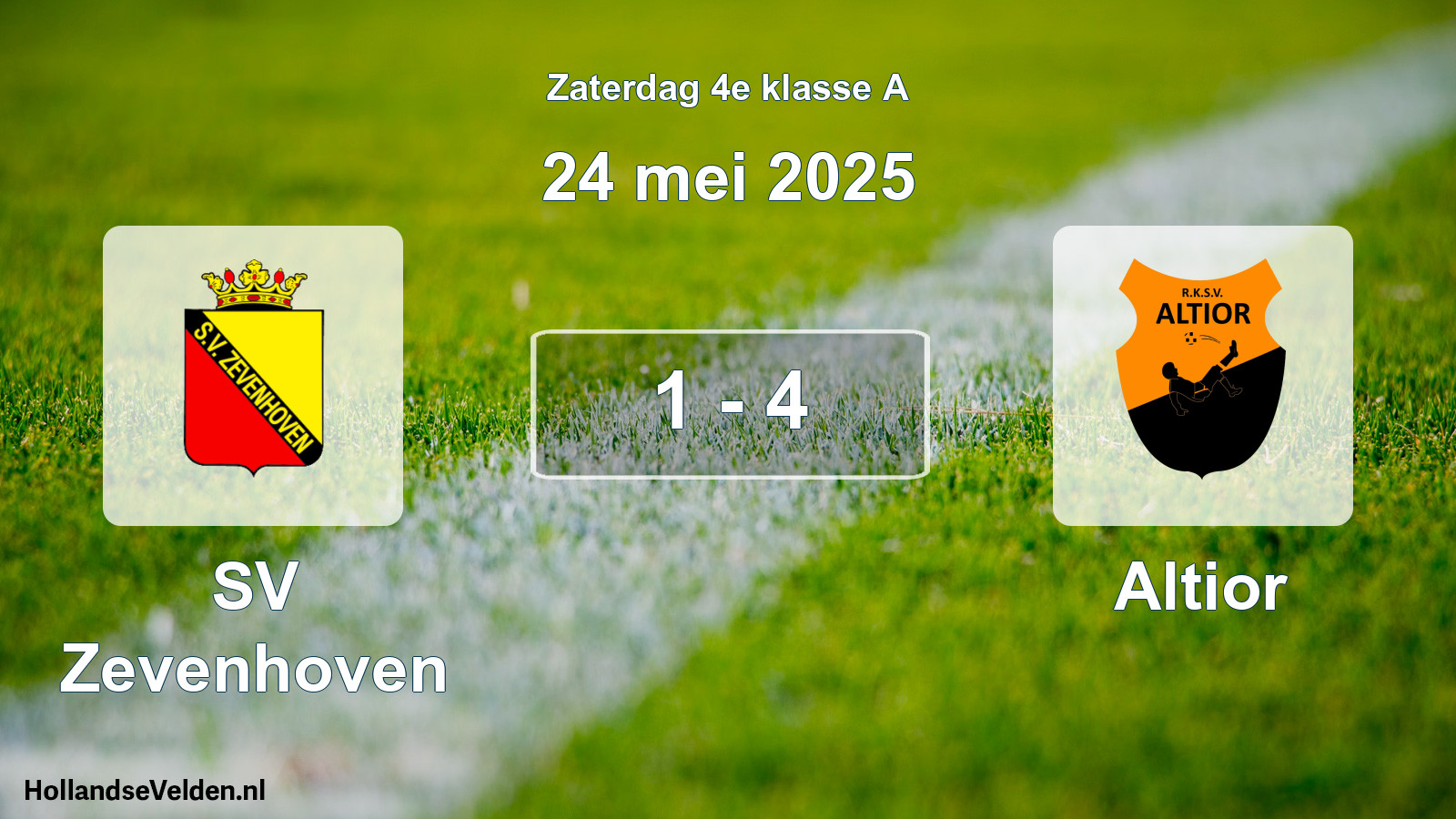 Gespeelde wedstrijd: SV Zevenhoven - Altior 1 - 4 (24 mei 2025)