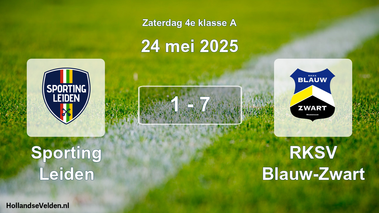 Gespeelde wedstrijd: Sporting Leiden - RKSV Blauw-Zwart 1 - 7 (24 mei 2025)