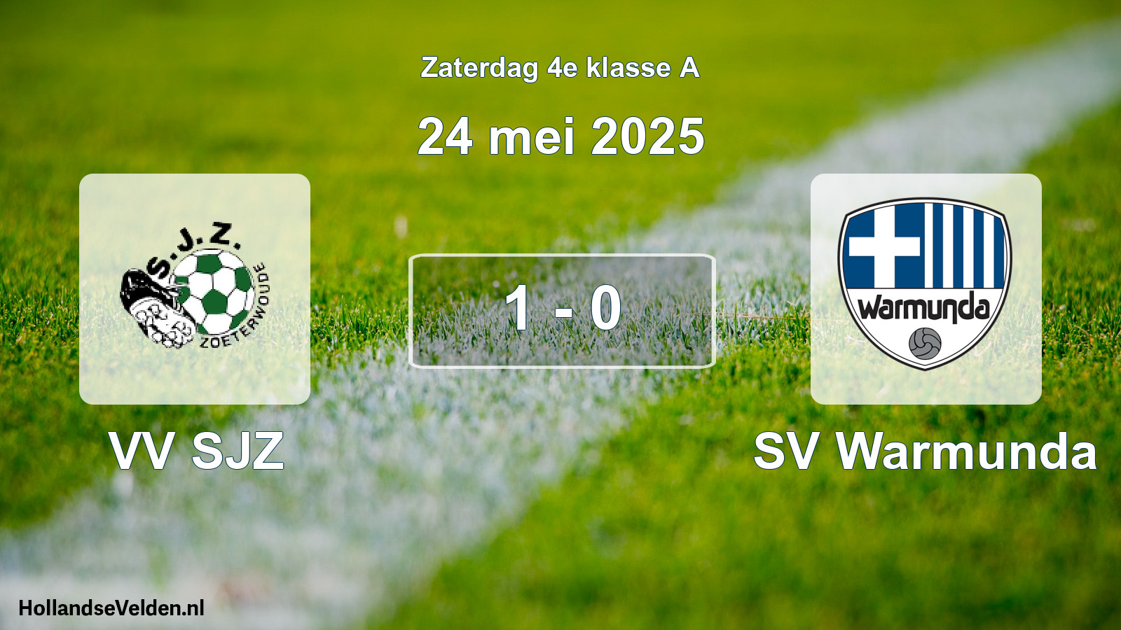 Gespeelde wedstrijd: VV SJZ - SV Warmunda 1 - 0 (24 mei 2025)