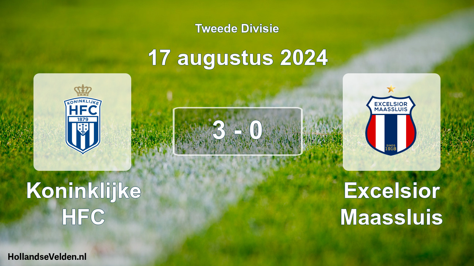 Gespeelde wedstrijd: Koninklijke HFC - Excelsior Maassluis 3 - 0 (17 augustus 2024)