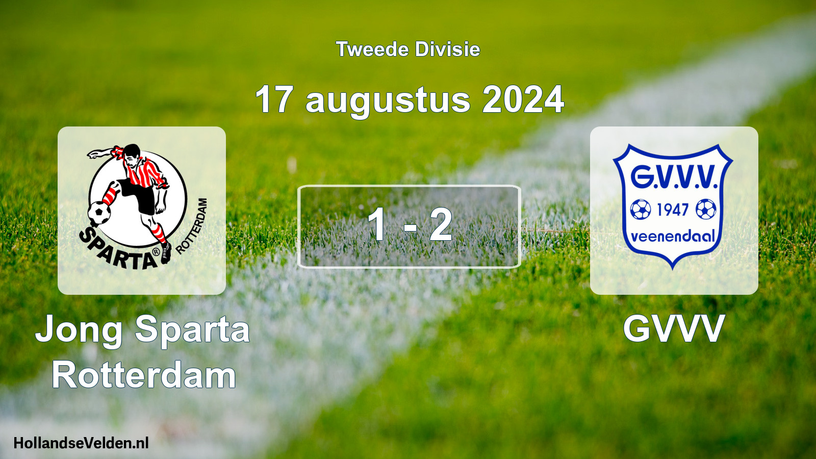 Gespeelde wedstrijd: Jong Sparta Rotterdam - GVVV 1 - 2 (17 augustus 2024)
