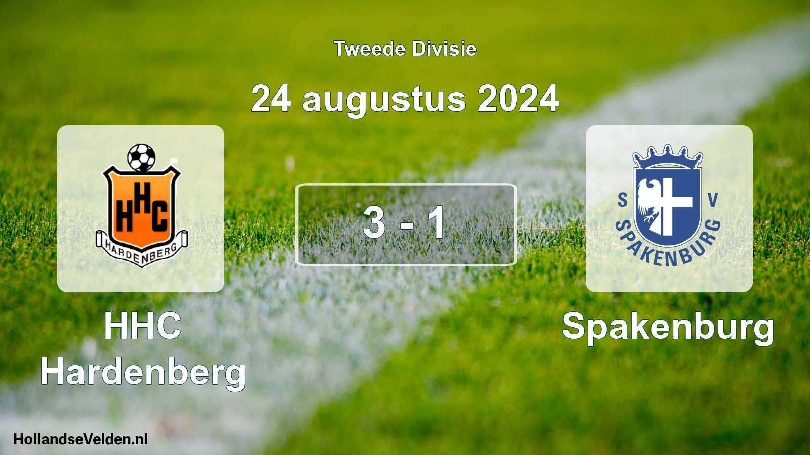 Gespeelde wedstrijd: HHC Hardenberg - Spakenburg 3 - 1 (24 augustus 2024)