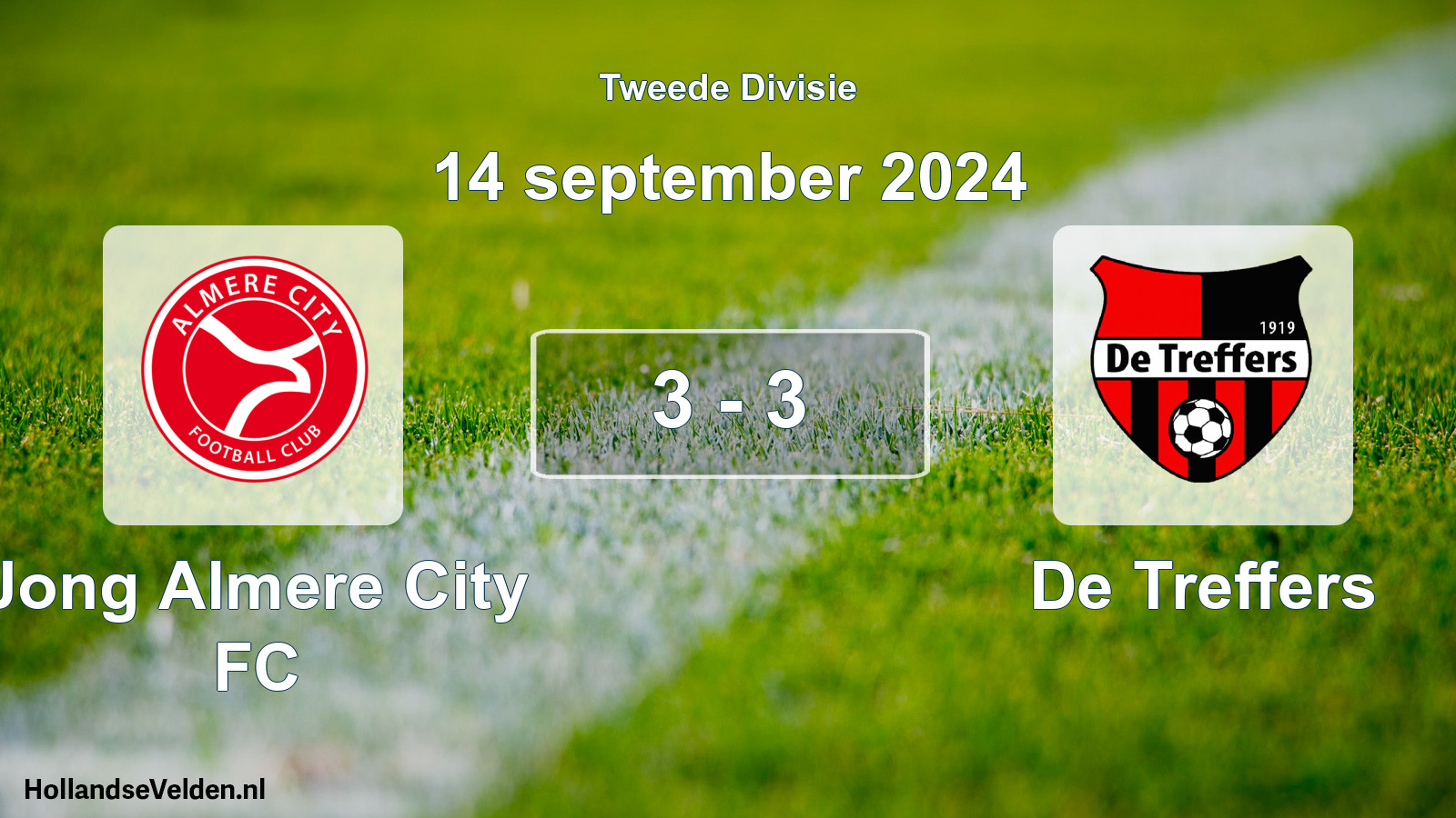 Gespeelde wedstrijd: Jong Almere City FC - De Treffers 3 - 3 (14 september 2024)