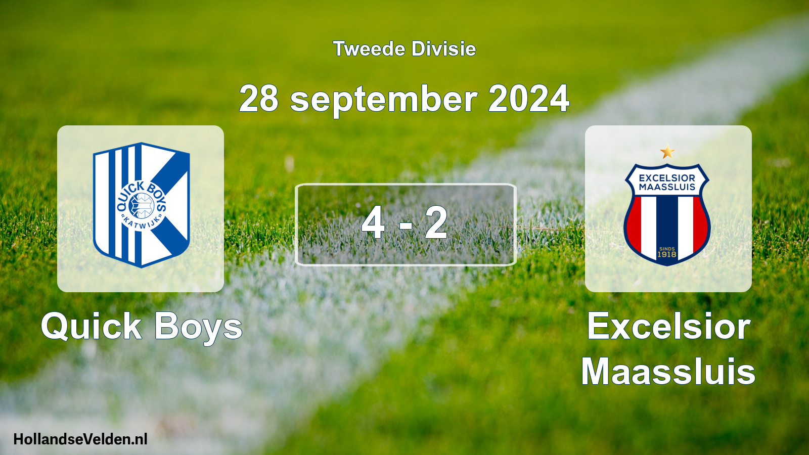Gespeelde wedstrijd: Quick Boys - Excelsior Maassluis 4 - 2 (28 september 2024)