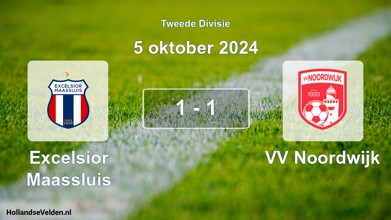 Gespeelde wedstrijd: Excelsior Maassluis - VV Noordwijk 1 - 1 (5 oktober 2024)