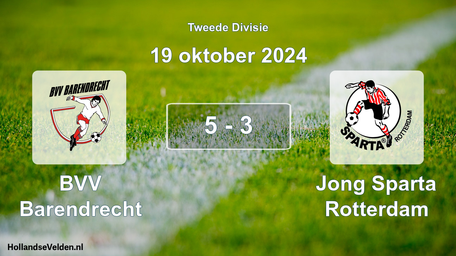 Gespeelde wedstrijd: BVV Barendrecht - Jong Sparta Rotterdam 5 - 3 (19 oktober 2024)