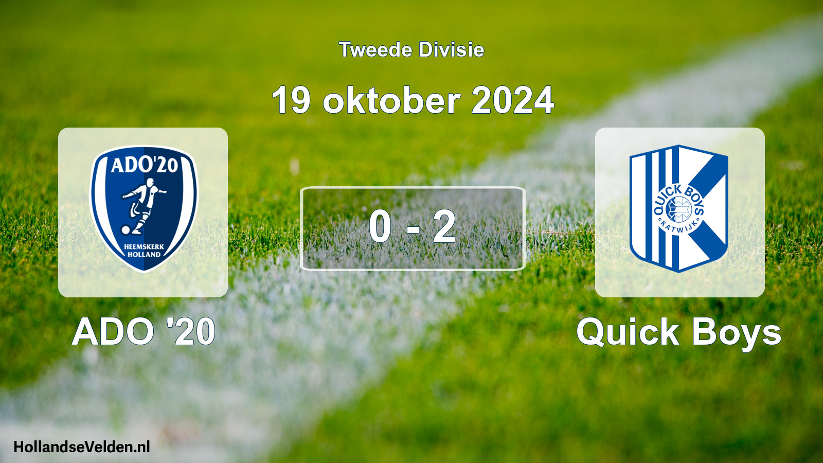 Gespeelde wedstrijd: ADO '20 - Quick Boys 0 - 2 (19 oktober 2024)