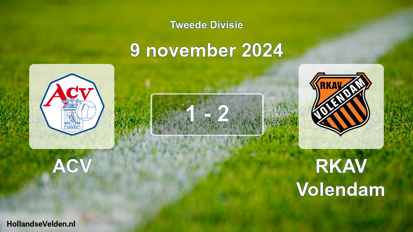 Gespeelde wedstrijd: ACV - RKAV Volendam 1 - 2 (9 november 2024)
