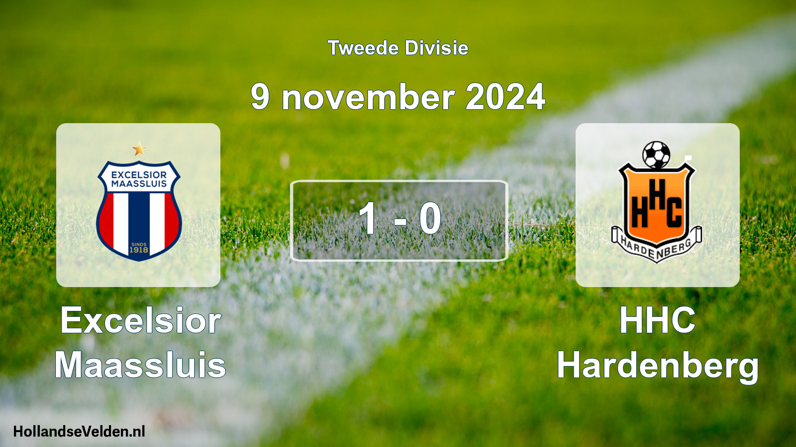 Gespeelde wedstrijd: Excelsior Maassluis - HHC Hardenberg 1 - 0 (9 november 2024)
