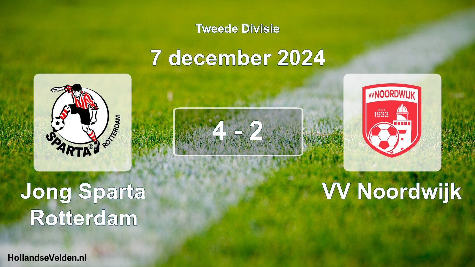 Gespeelde wedstrijd: Jong Sparta Rotterdam - VV Noordwijk 4 - 2 (7 december 2024)