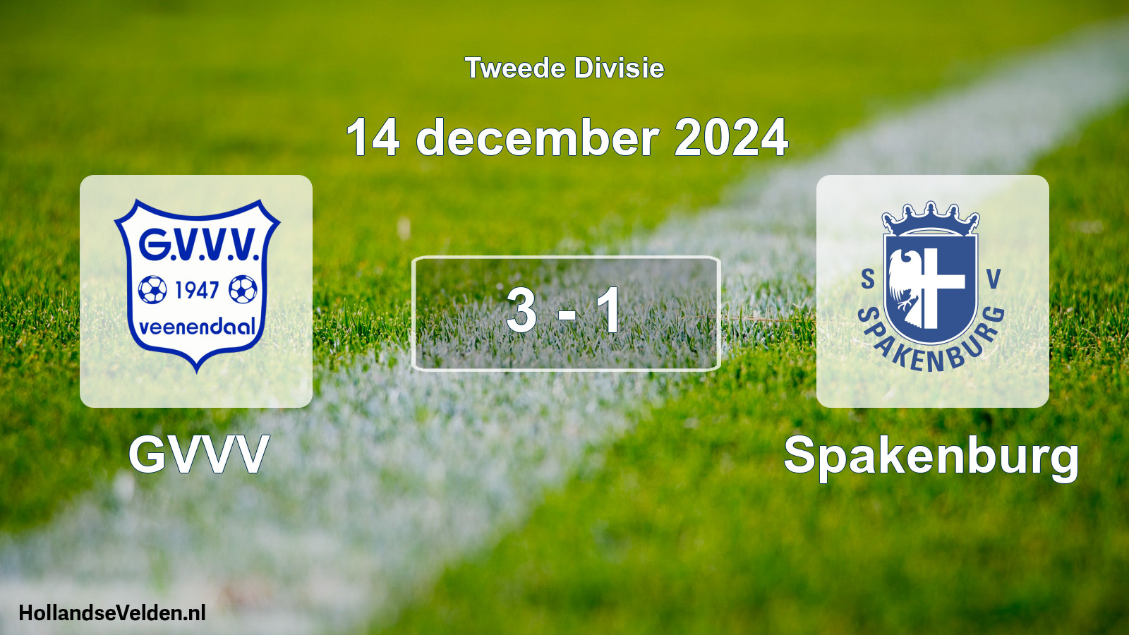 Gespeelde wedstrijd: GVVV - Spakenburg 3 - 1 (14 december 2024)