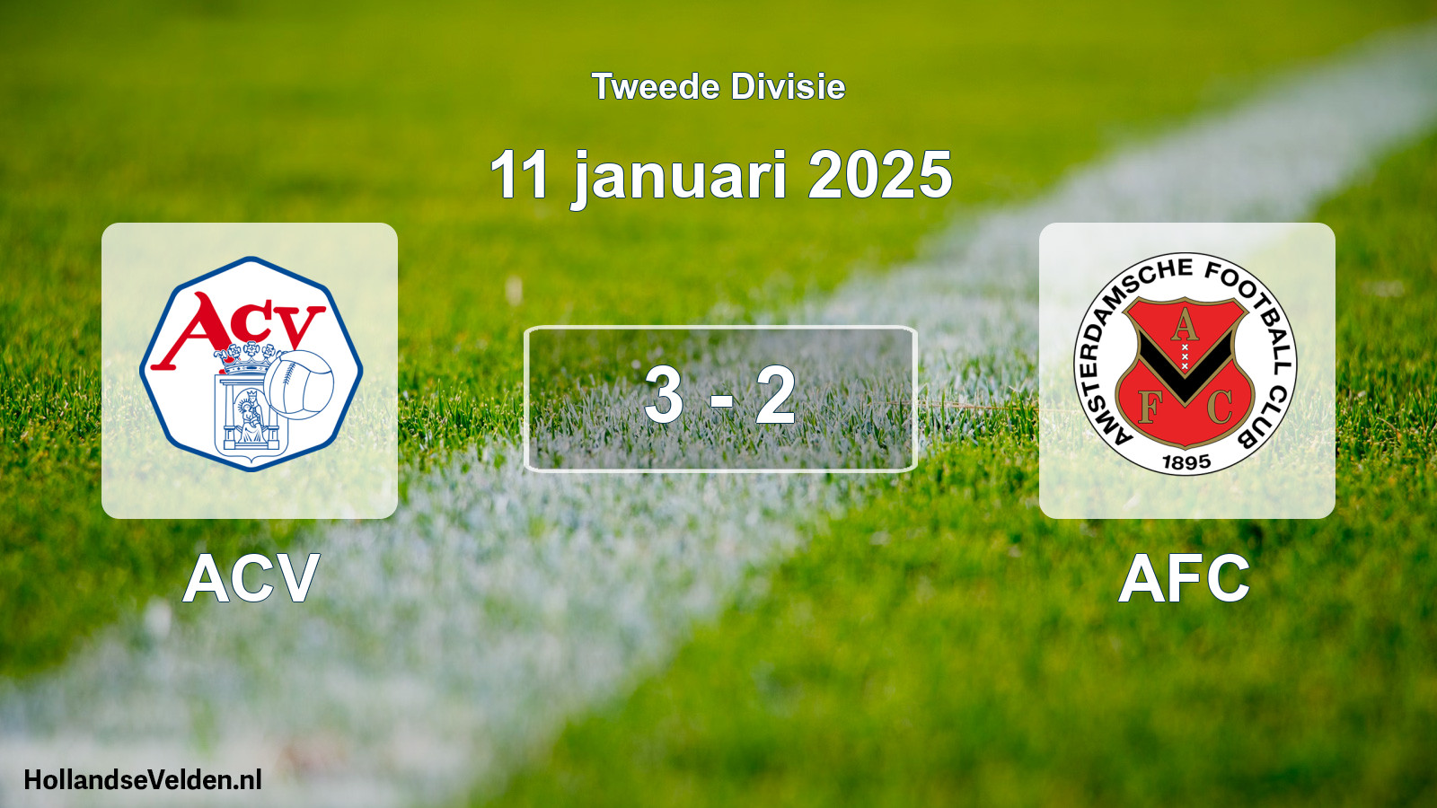 Gespeelde wedstrijd: ACV - AFC 3 - 2 (11 januari 2025)