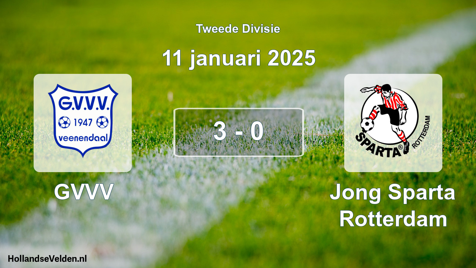 Gespeelde wedstrijd: GVVV - Jong Sparta Rotterdam 3 - 0 (11 januari 2025)