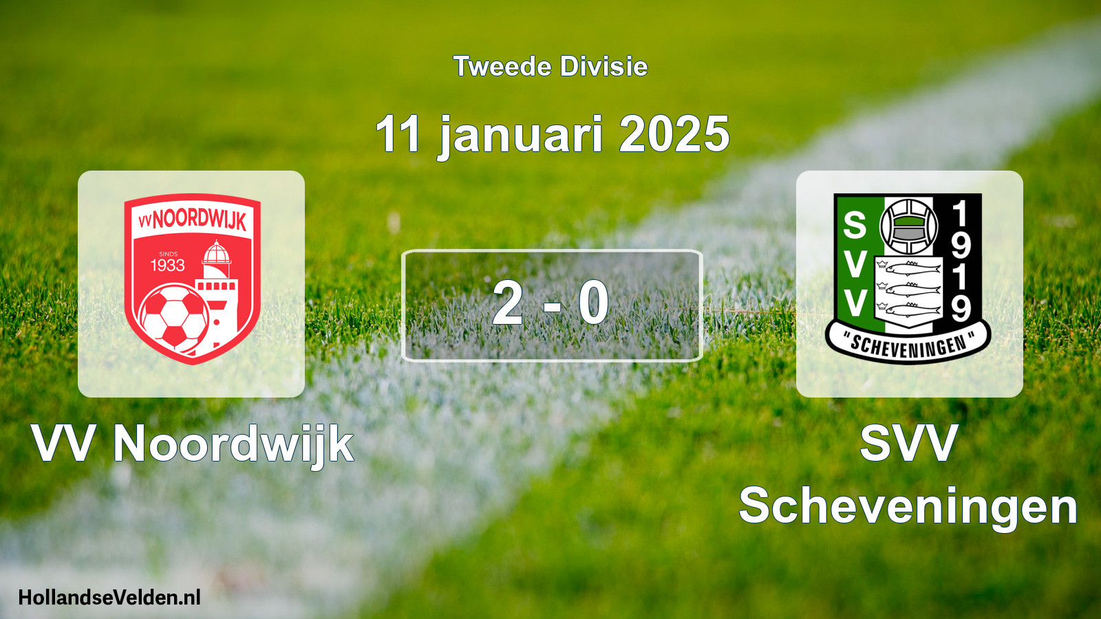 Gespeelde wedstrijd: VV Noordwijk - SVV Scheveningen 2 - 0 (11 januari 2025)