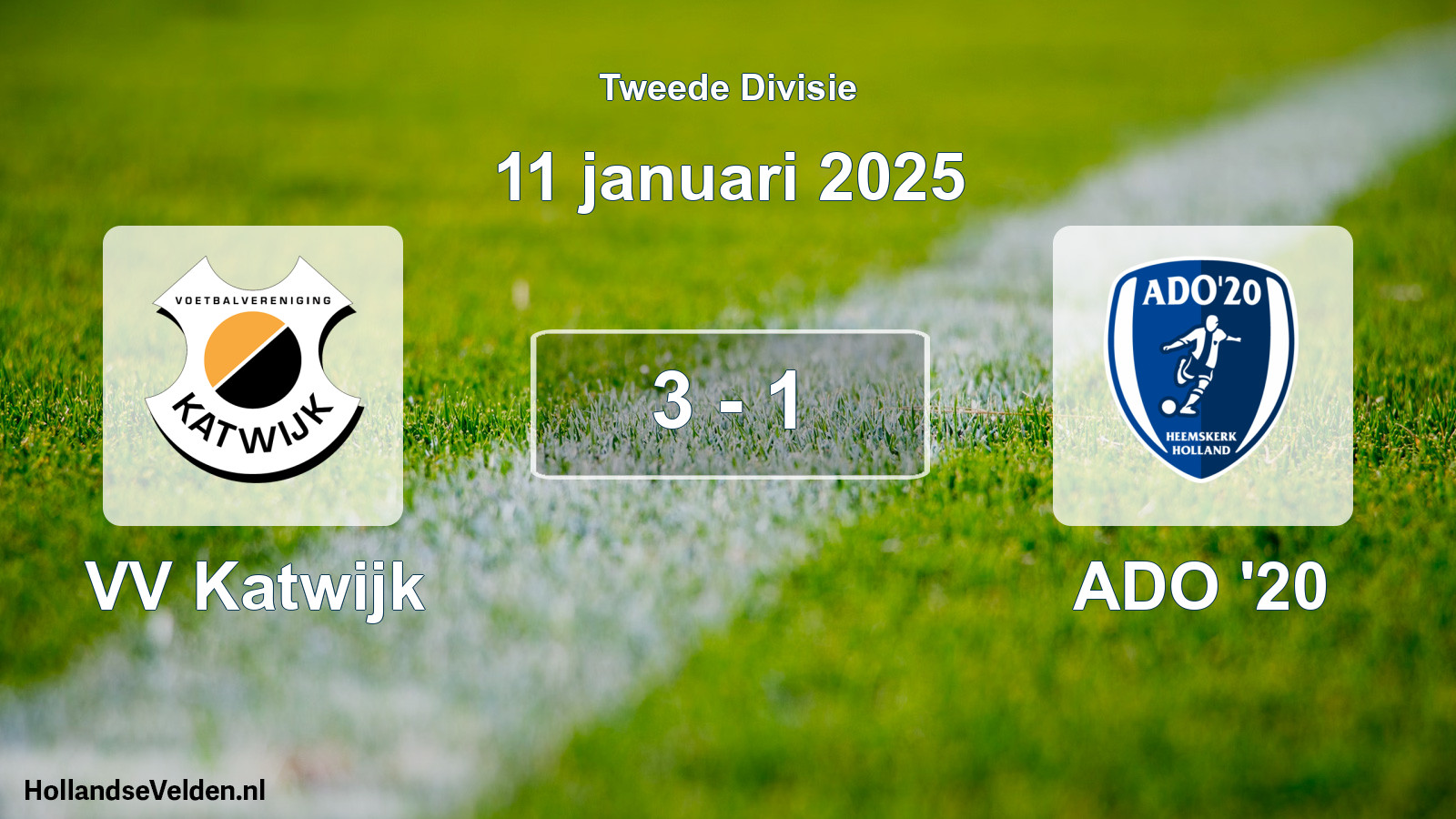 Gespeelde wedstrijd: VV Katwijk - ADO '20 3 - 1 (11 januari 2025)