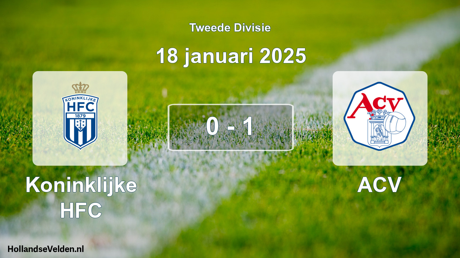 Gespeelde wedstrijd: Koninklijke HFC - ACV 0 - 1 (18 januari 2025)