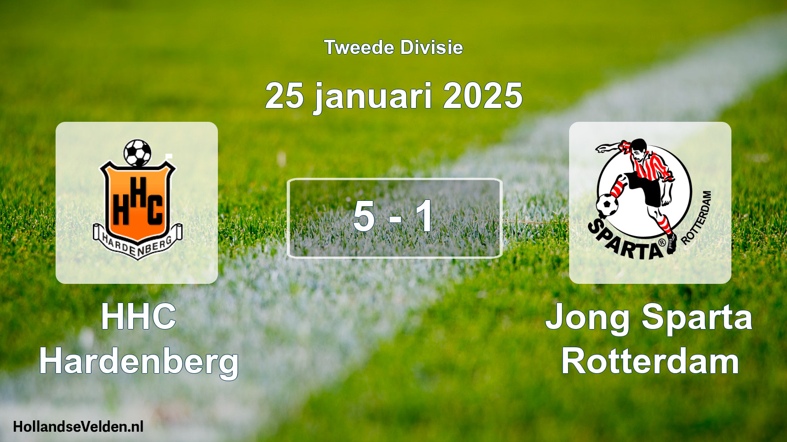 Gespeelde wedstrijd: HHC Hardenberg - Jong Sparta Rotterdam 5 - 1 (25 januari 2025)