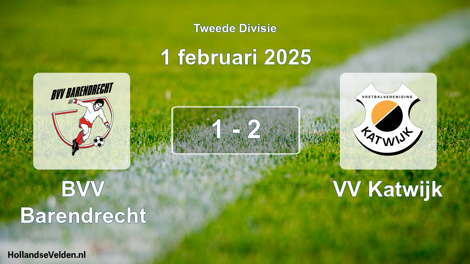 Gespeelde wedstrijd: BVV Barendrecht - VV Katwijk 1 - 2 (1 februari 2025)