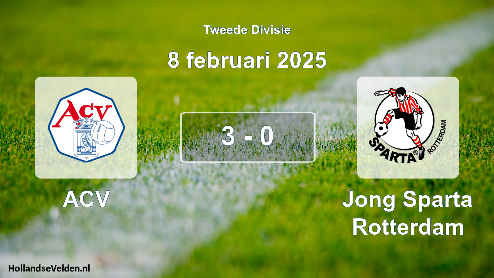 Gespeelde wedstrijd: ACV - Jong Sparta Rotterdam 3 - 0 (8 februari 2025)