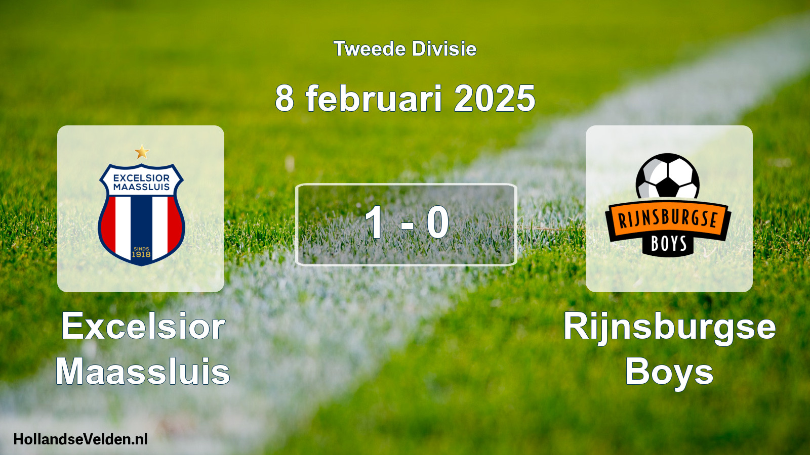 Gespeelde wedstrijd: Excelsior Maassluis - Rijnsburgse Boys 1 - 0 (8 februari 2025)