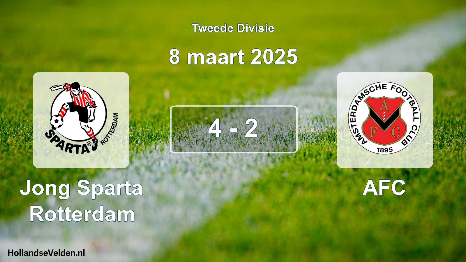 Gespeelde wedstrijd: Jong Sparta Rotterdam - AFC 4 - 2 (8 maart 2025)