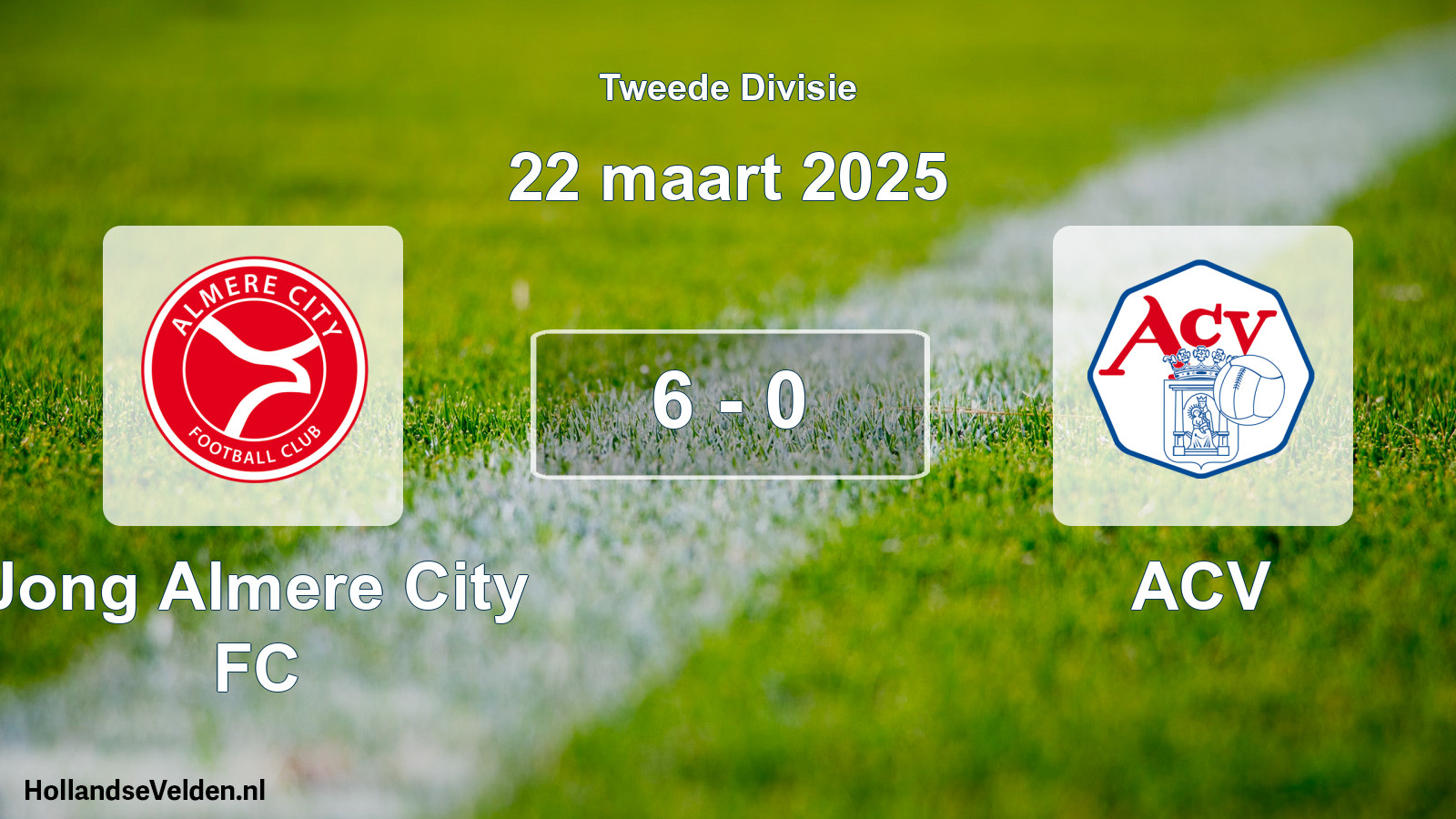 Gespeelde wedstrijd: Jong Almere City FC - ACV 6 - 0 (22 maart 2025)