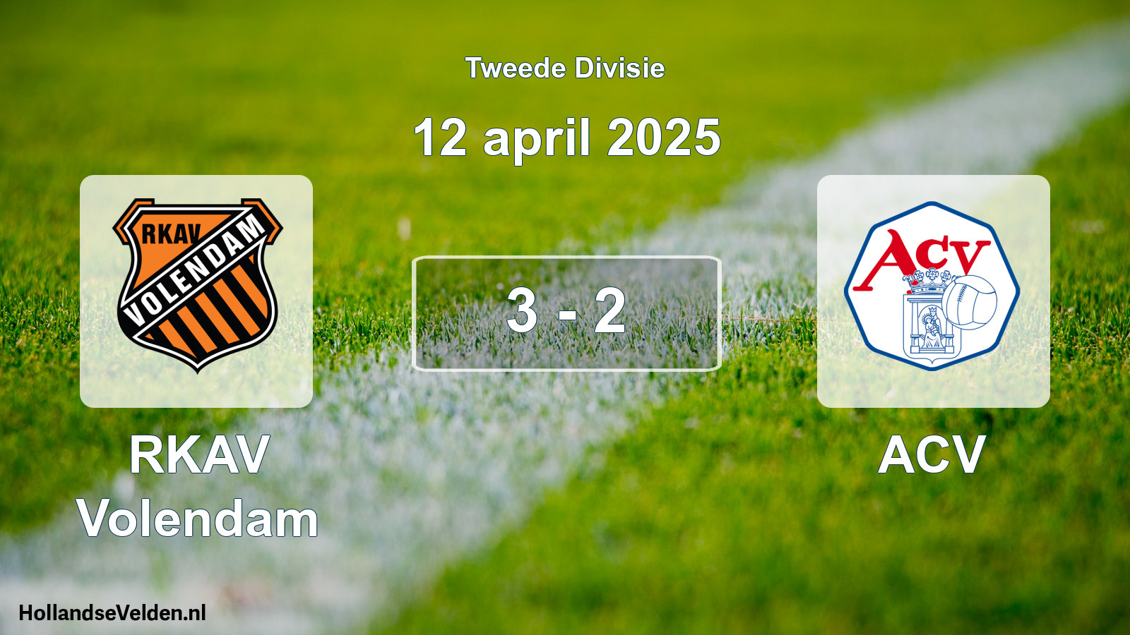 Gespeelde wedstrijd: RKAV Volendam - ACV 3 - 2 (12 april 2025)