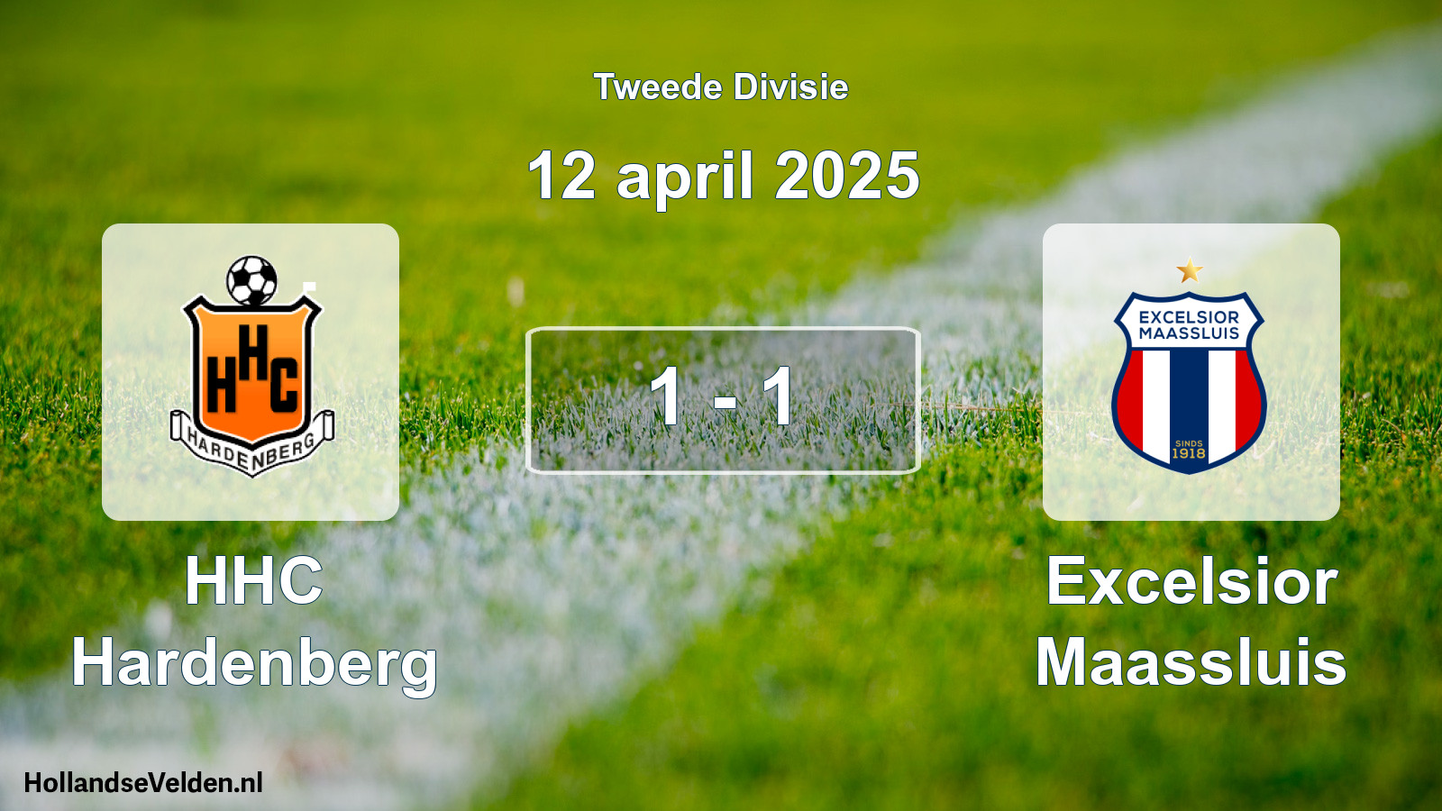 Gespeelde wedstrijd: HHC Hardenberg - Excelsior Maassluis 1 - 1 (12 april 2025)