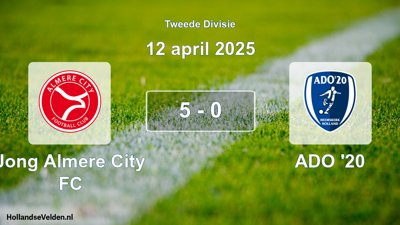 Gespeelde wedstrijd: Jong Almere City FC - ADO '20 5 - 0 (12 april 2025)