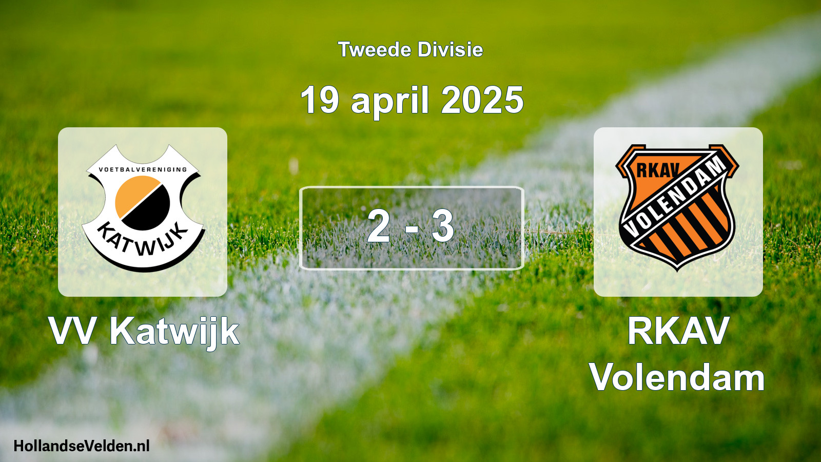 Gespeelde wedstrijd: VV Katwijk - RKAV Volendam 2 - 3 (19 april 2025)
