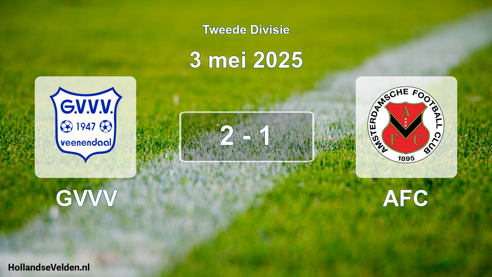 Gespeelde wedstrijd: GVVV - AFC 2 - 1 (3 mei 2025)