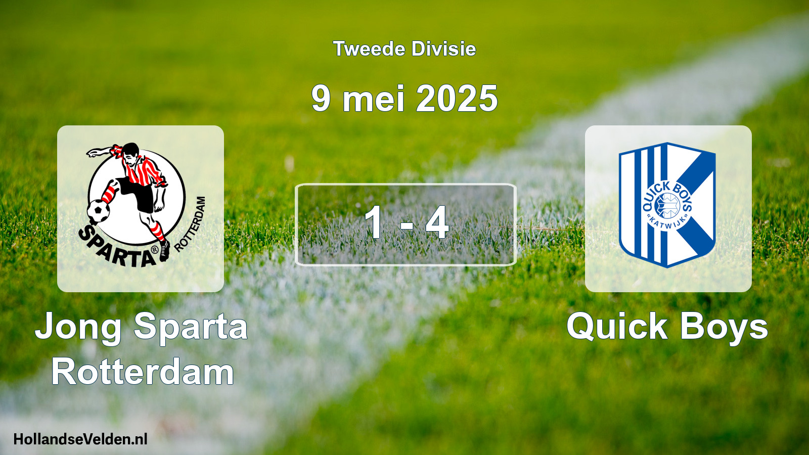 Gespeelde wedstrijd: Jong Sparta Rotterdam - Quick Boys 1 - 4 (9 mei 2025)