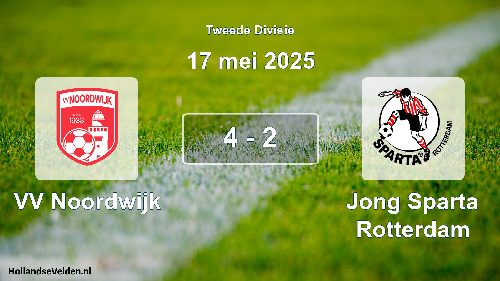 Gespeelde wedstrijd: VV Noordwijk - Jong Sparta Rotterdam 4 - 2 (17 mei 2025)