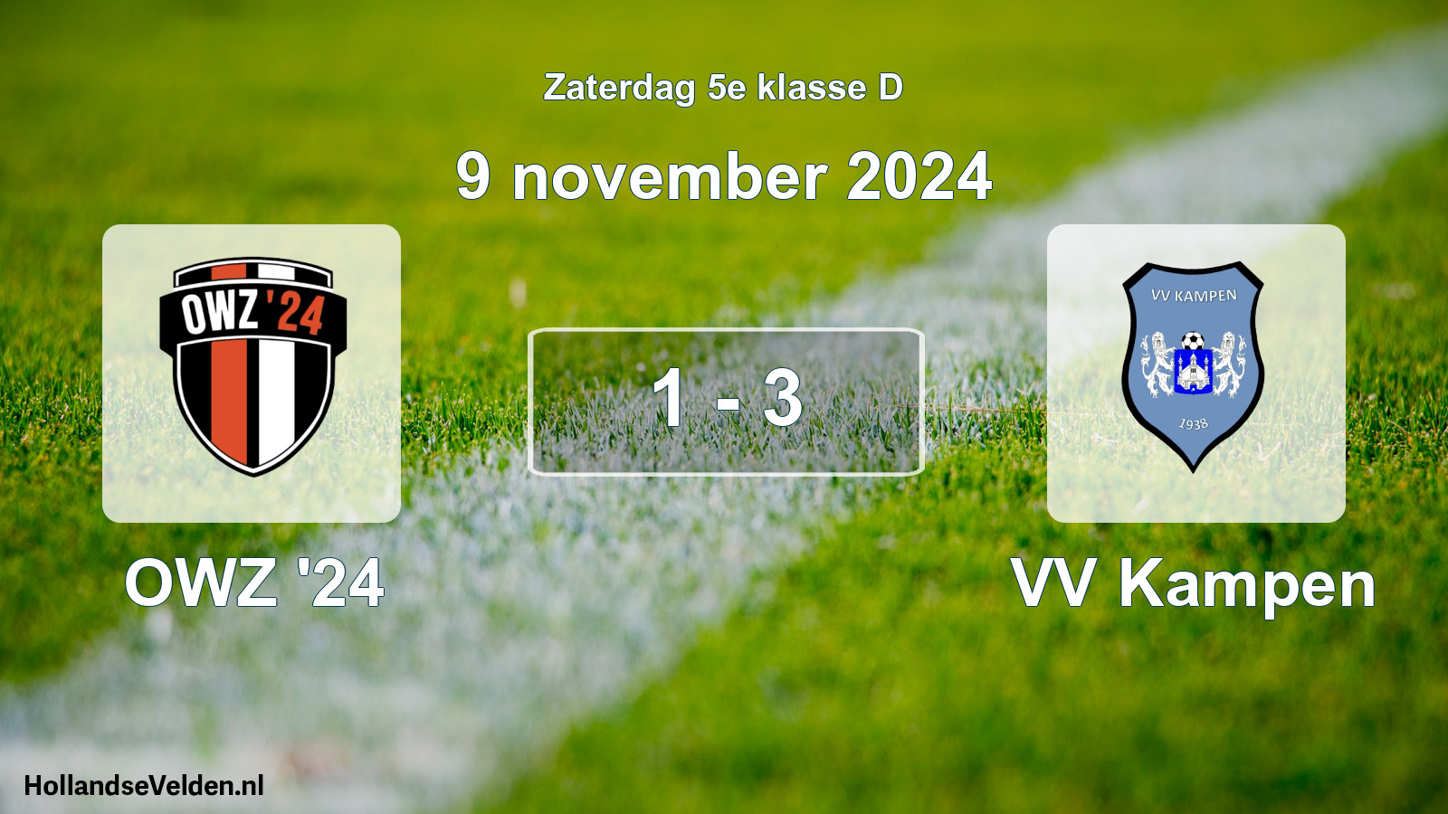 Gespeelde wedstrijd: OWZ '24 - VV Kampen 1 - 3 (9 november 2024)