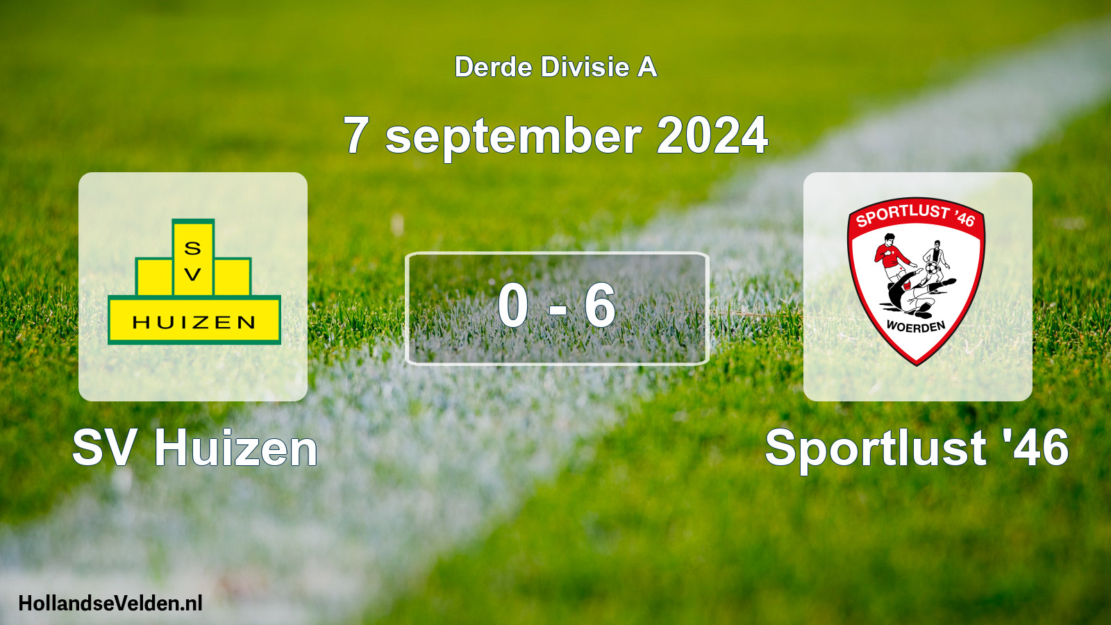 Gespeelde wedstrijd: SV Huizen - Sportlust '46 0 - 6 (7 september 2024)